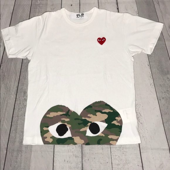Comme Des Garçons PLAY Camo Heart Tee - Picture 1 of 8